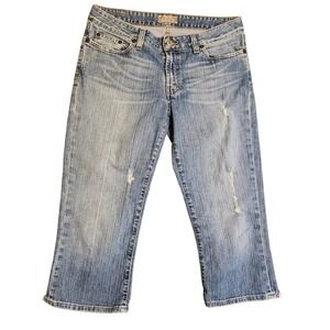 BKE Boutique Recruit Stretch Crop Jeans Size 31x20 Capris Light Wash Distressed